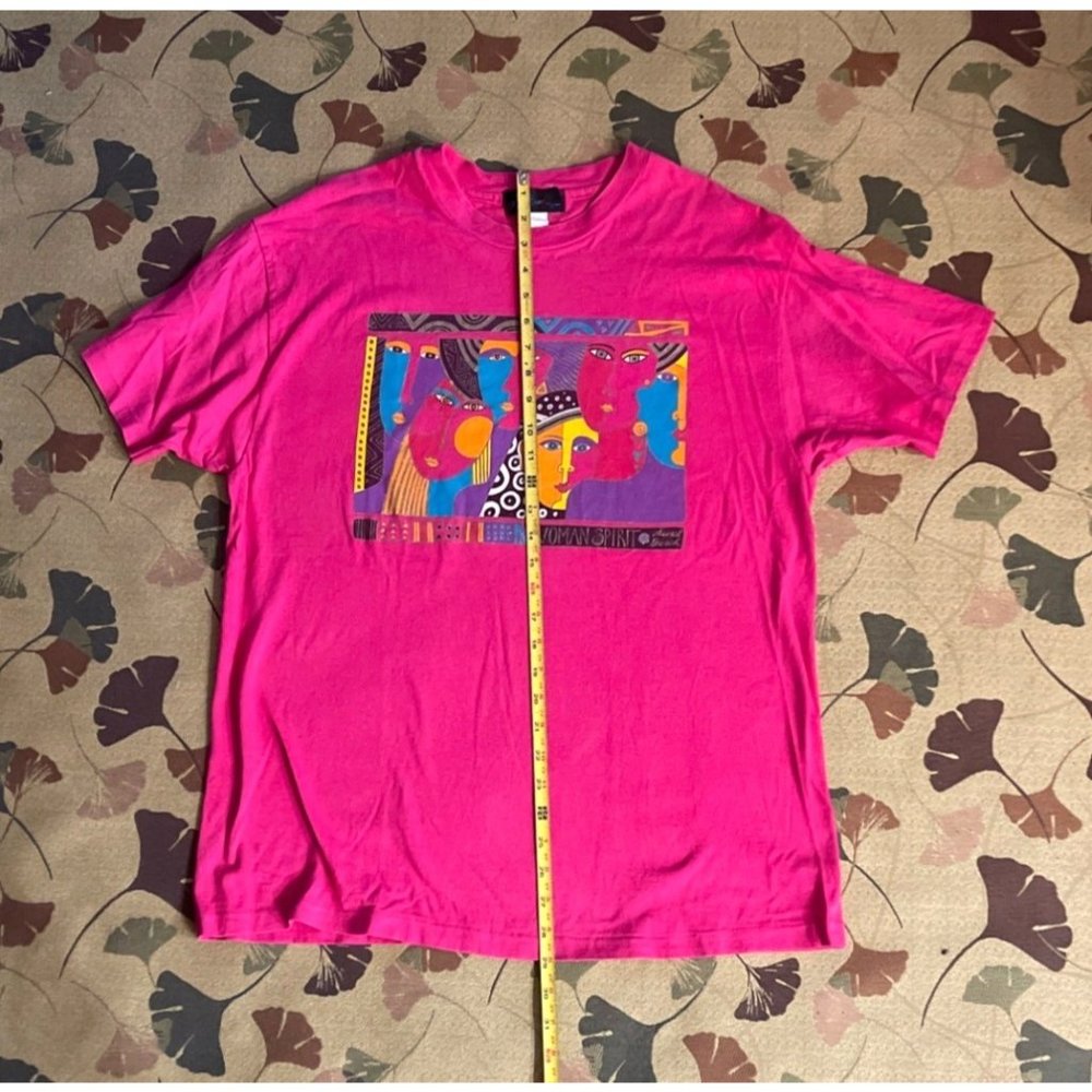 Vintage 90's Laurel Burch Women Spirit Pink Pride Graphic Print One Size T-Shirt - Picture 6 of 9